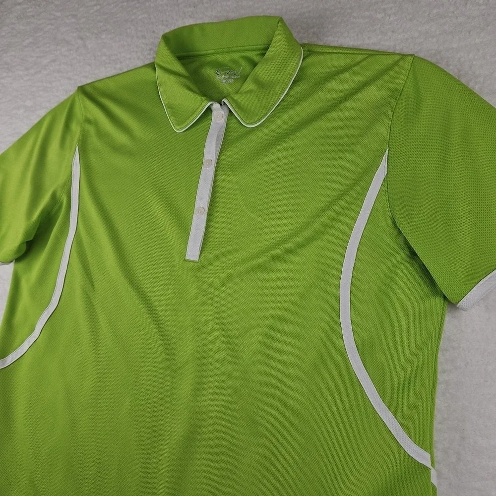 Cracked Wheat Womens Green w/ White Accents Golf Shirt Sz XXL‎ Athletic Wicking